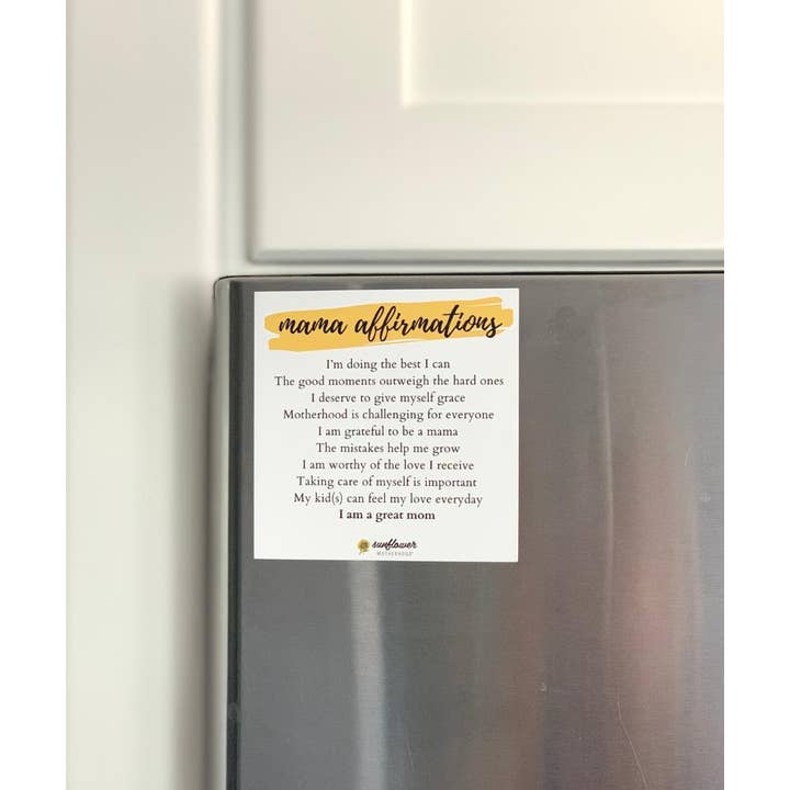 Sunflower Motherhood - Wholesale Magnet - Affirmation Magnet | Uplifting Fridge Magnet Gift for Moms