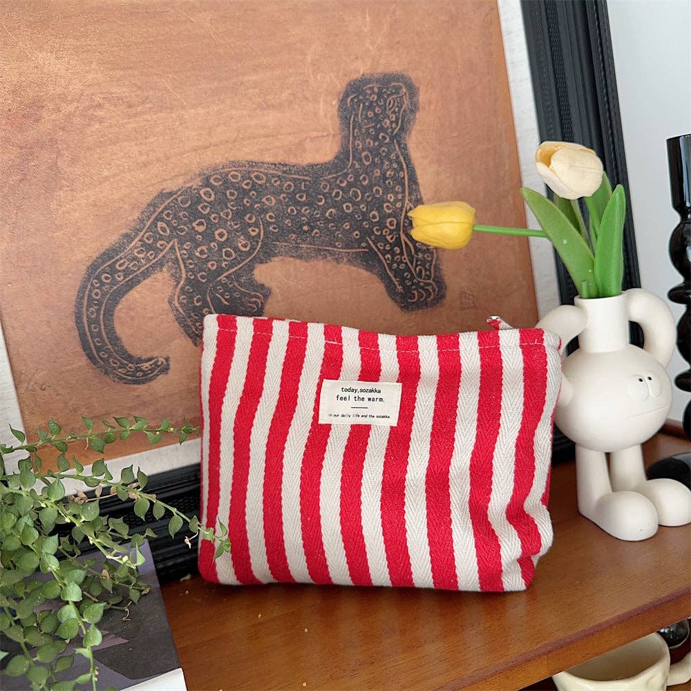 Dipped Shop - Vente Trousses de maquillage/cosmétique - Trousse de maquillage simple à blocs de couleur rayés DP25A5654