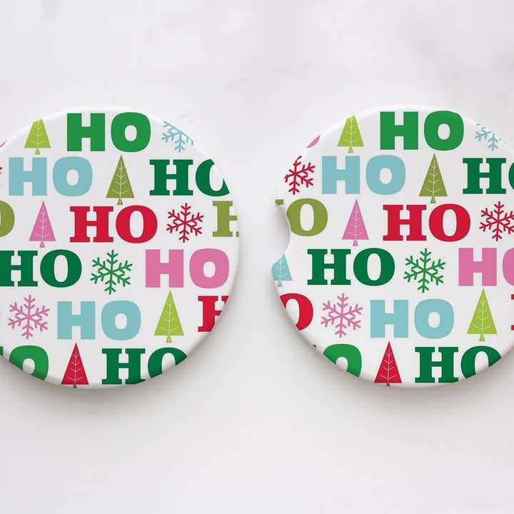 Ho Ho Ho Christmas Car Coasters for wholesale by XO Wholesale