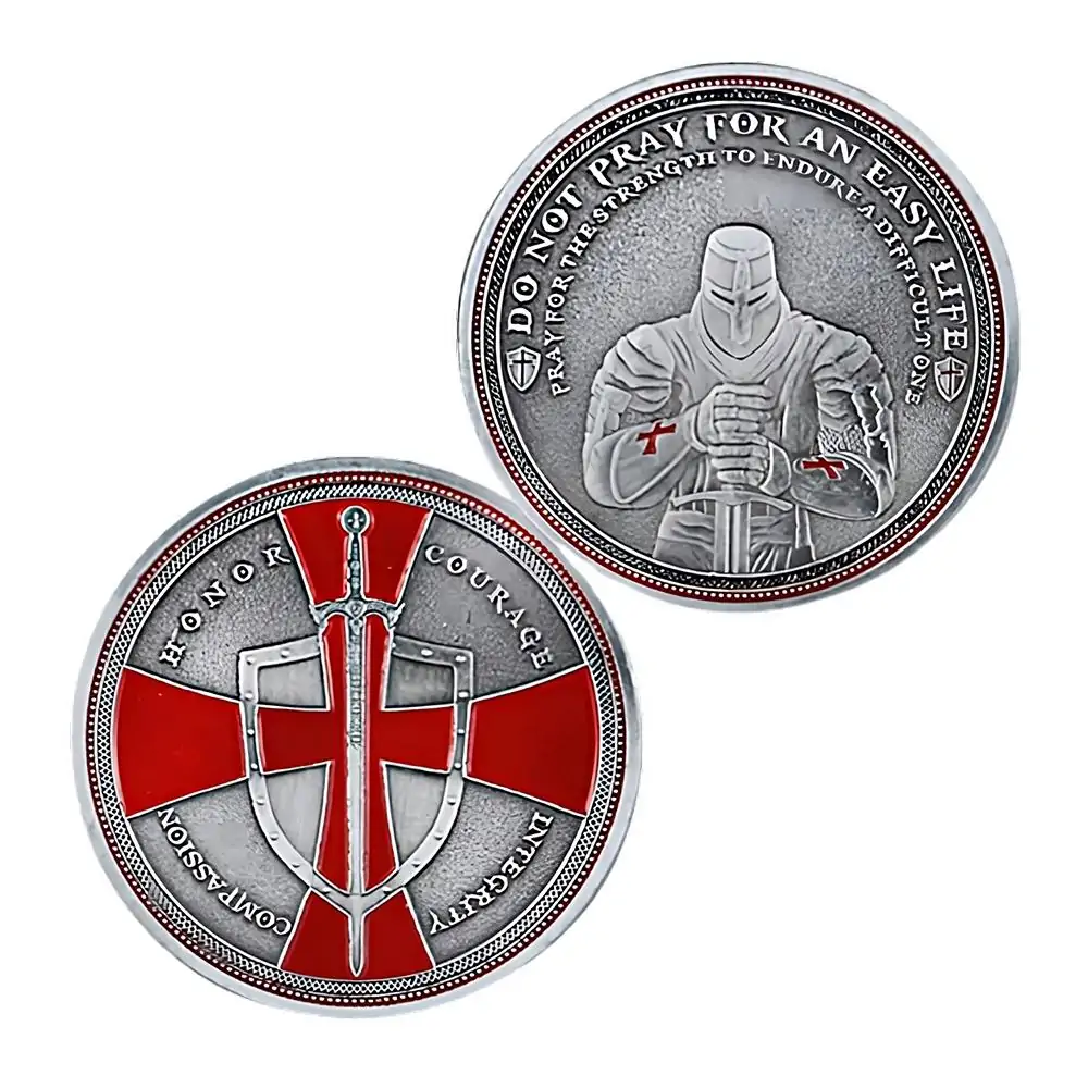 Blinkee.com, LLC - Wholesale Keepsake Coin/Token - Knights Templar Crusader Shield Token Religious Coin2