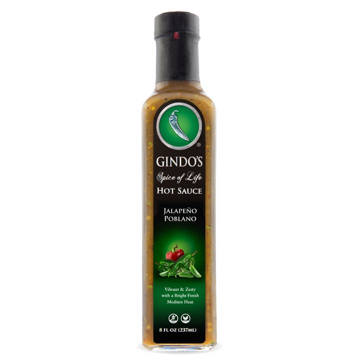 Jalapeno Poblano Mild Hot Sauce for wholesale by Gindo's Spice of Life