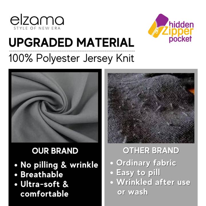 Elzama - Wholesale Scarf - Women's - ELZAMA Solid Color Infinity Scarf with Hidden Zipper Pocket3