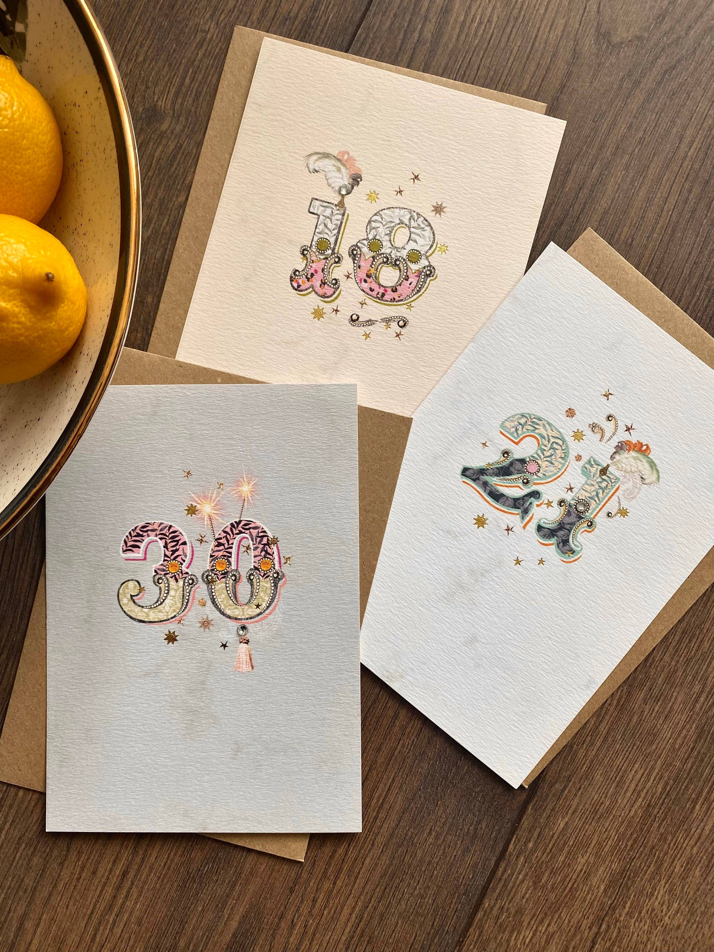 Stephanie Davies - Vente Cartes d'anniversaire - 50 Numéro d'âge2