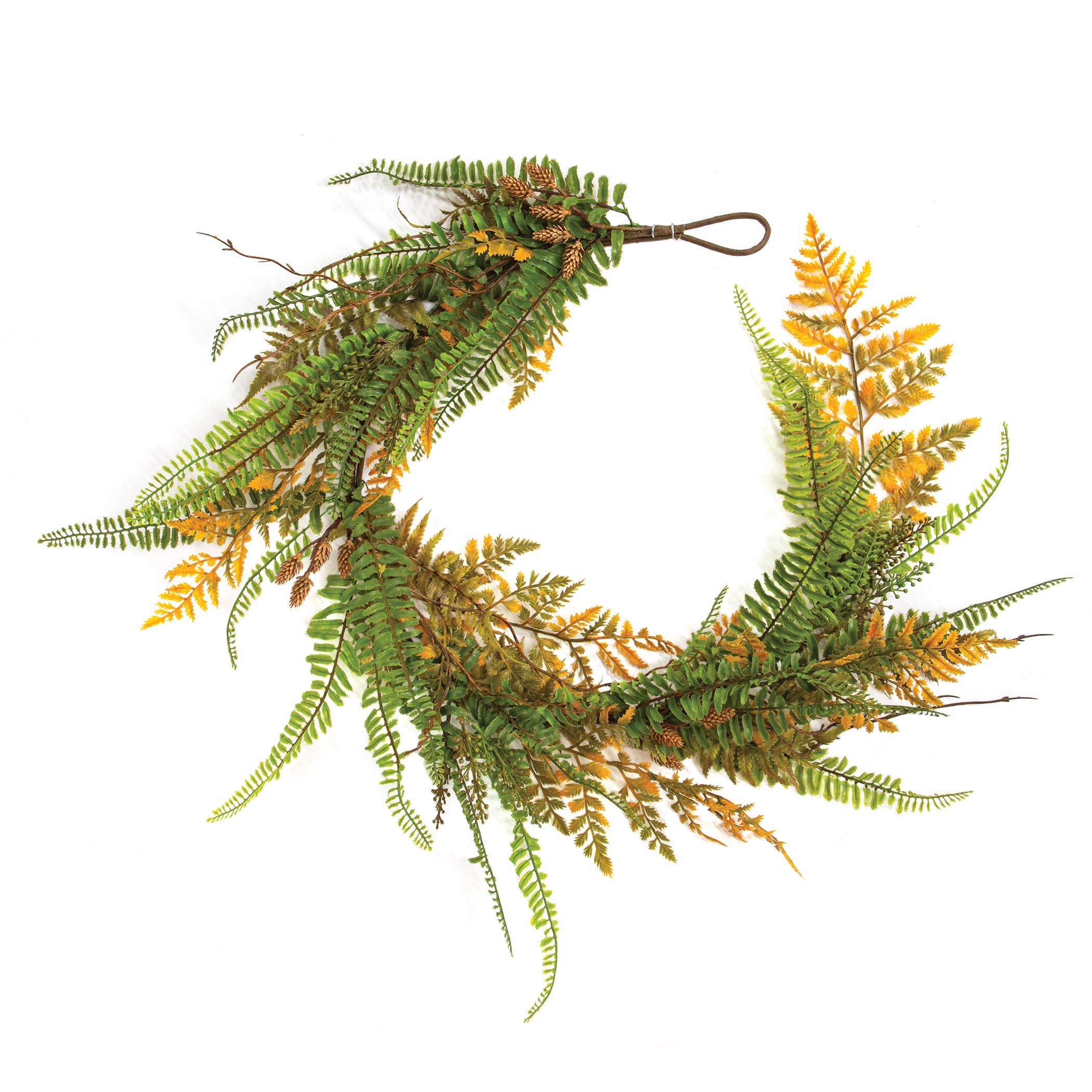 Saybrook Lane - Wholesale Bunting/Garland - Fall Wetland Fern & Wheat Garland - 4 Ft.0