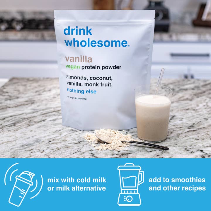 Drink Wholesome - Wholesale Protein/Superfood Powder - Vegan Vanilla Almond Protein Powder