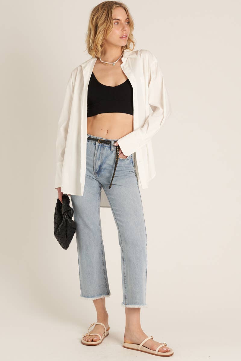 En Crème - Wholesale Button Down Shirt - Women's - Long Sleeve Oversize Button Down Shirt15