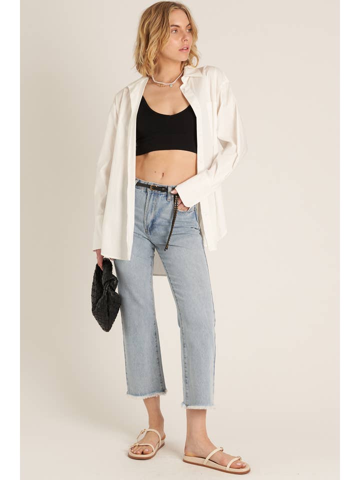 En Crème - Wholesale Button Down Shirt - Women's - Long Sleeve Oversize Button Down Shirt15