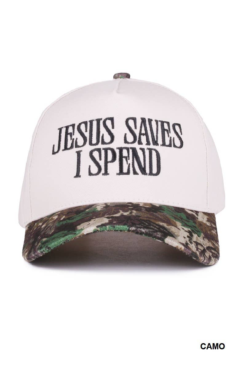 42POPS – wholesale Baseball cap – Unisex – ,,, 0827 Jesus Saves I Spend Two Tone Canvas Cotton Cap SI-279951
