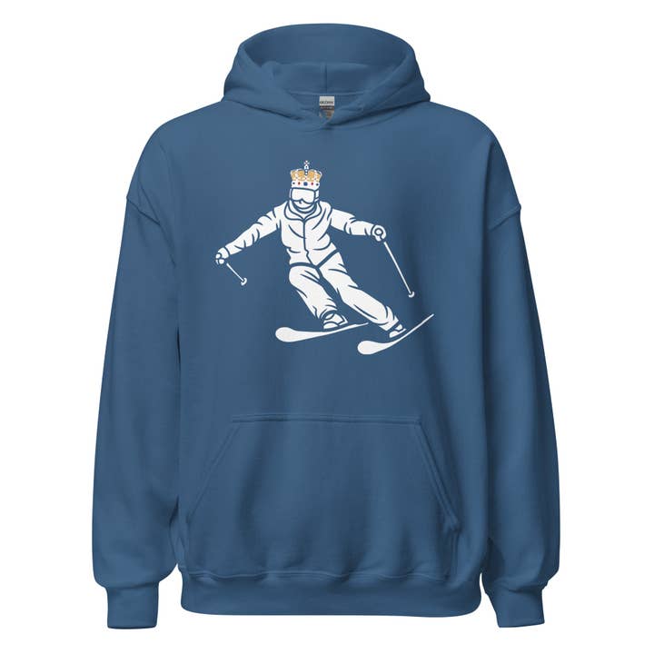 Ski-König | Königlicher Skifahrer | Frecher Hoodie für den Großhandel von Jolly & Goode