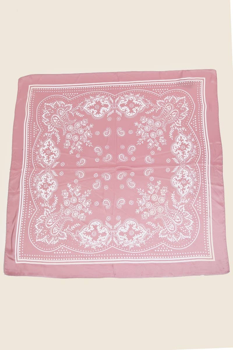 Anarchy Street - Wholesale Scarf - Women's - Light Paisley Design Square Bandana Scarf17