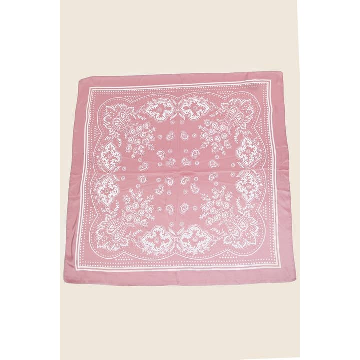 Anarchy Street - Wholesale Scarf - Women's - Light Paisley Design Square Bandana Scarf17