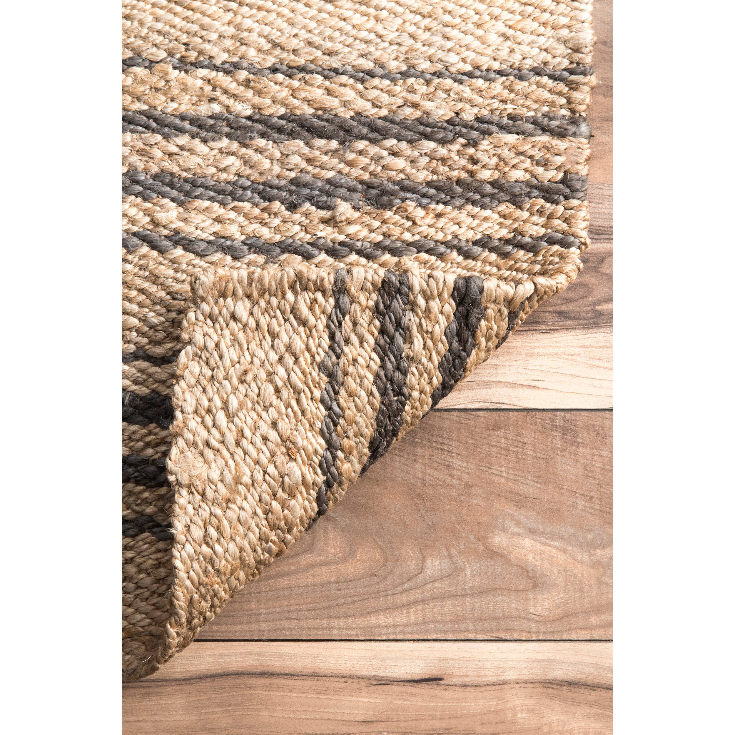 Natural Sycamore Striped Jute Area Rug for wholesale on Faire5