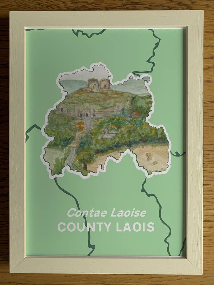 County Laois Art Print A4 | Rock of Dunamase for wholesale by Clemence Prosen Art & Design