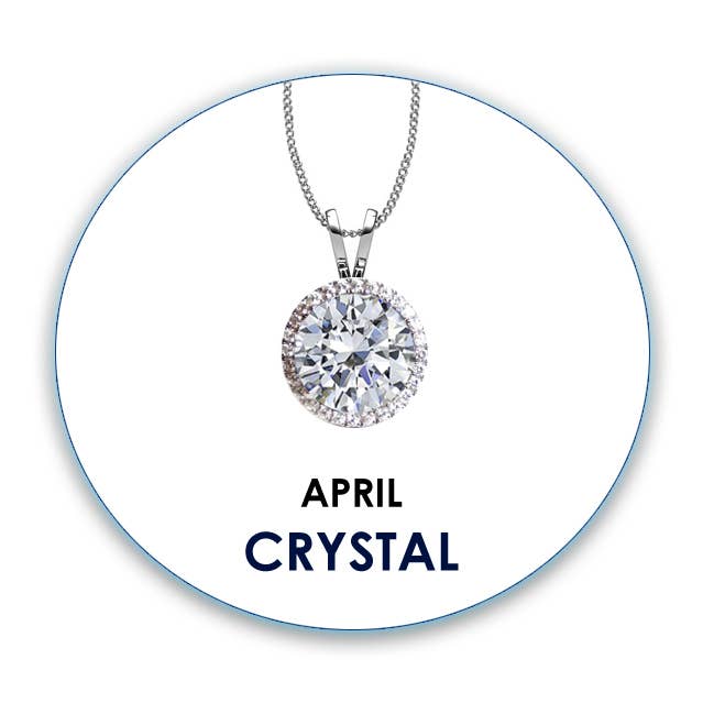 Round cut, April, Diamond, Cubic Zirconia Swarovski Necklace for wholesale by Glimmering Handmade