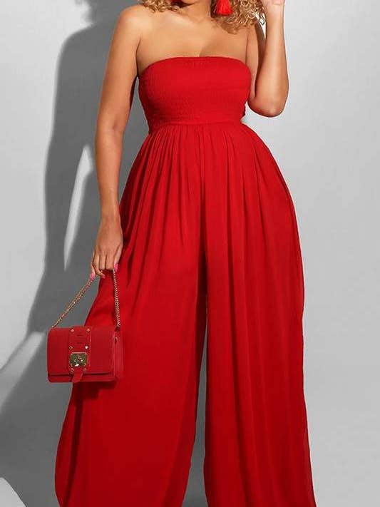 Flarix - Wholesale Jumpsuit - Women's - tube chiffon wide leg jumpsuits11