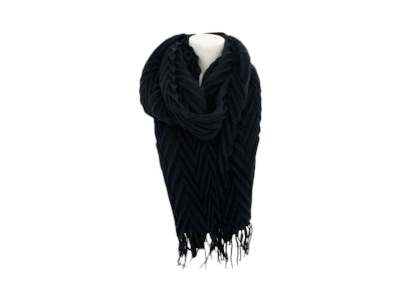 VewoTex - Wholesale Scarf - Women's - Winter Women's Scarf » Fringed Scarf 220 x 72 cm » Women's Scarf with Pleated Look » Winter Scarf Soft Cashmere Pleated6