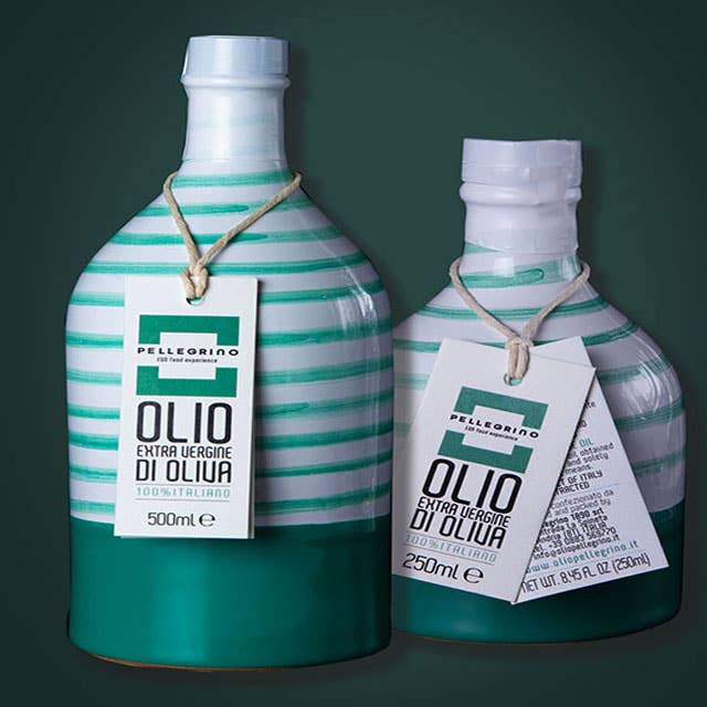 Olio Pellegrino 1890 SRL - Wholesale Olive Oil - Green ceramic spiral orcio 0.250 Lt. Extra Virgin Olive Oil2