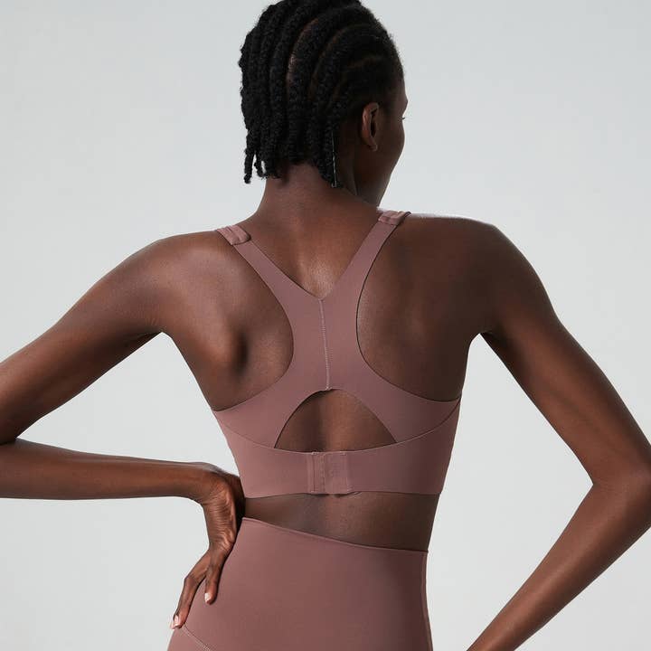 Sodalemon – Sutiã desportivo - Mulher por atacado – Sutiã esportivo de fitness de alto suporte com fivela traseira de cor sólida10