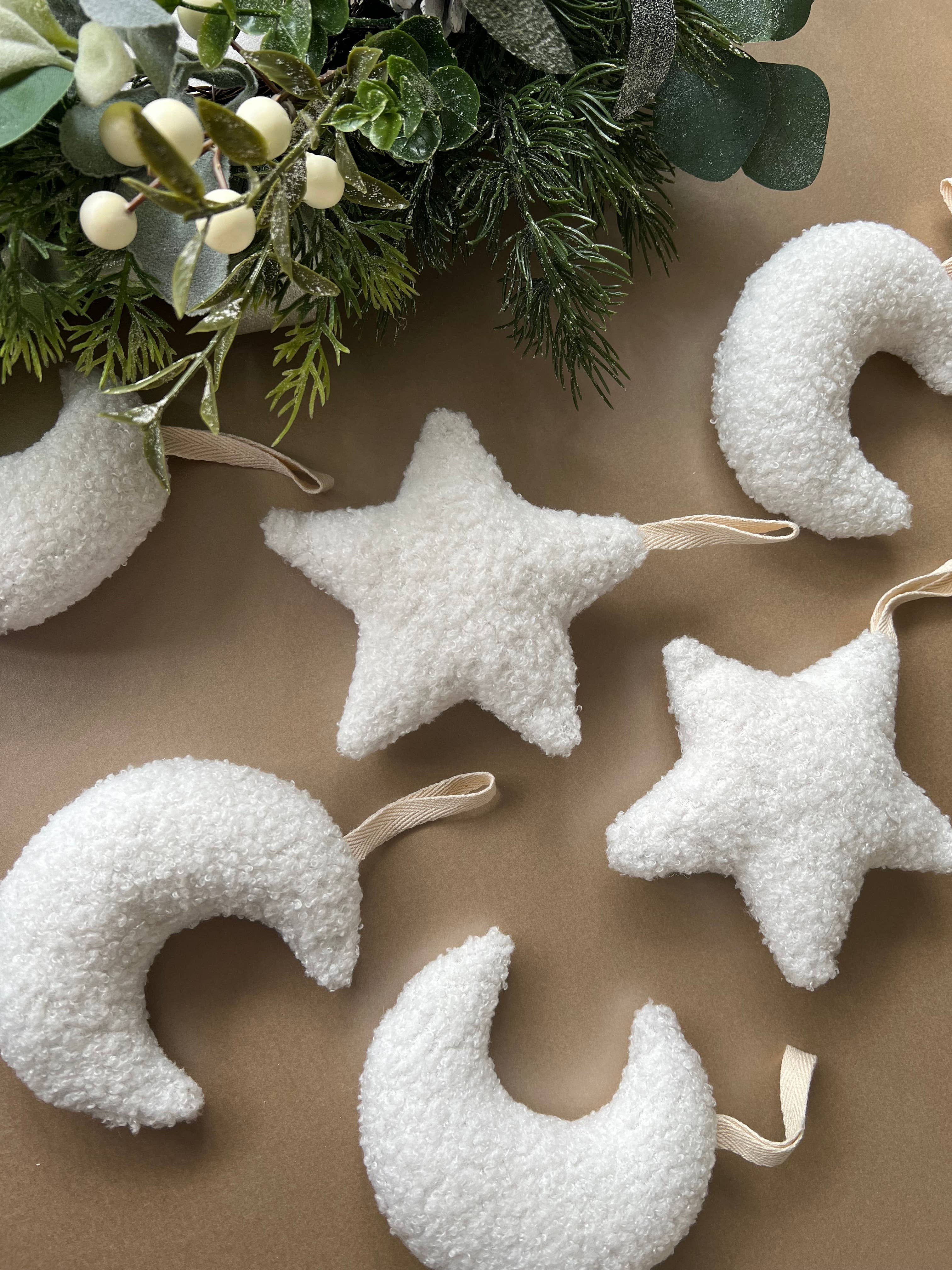 Edie & Joe – wholesale Ornament – Bouclé Moon Bauble Decoration 6