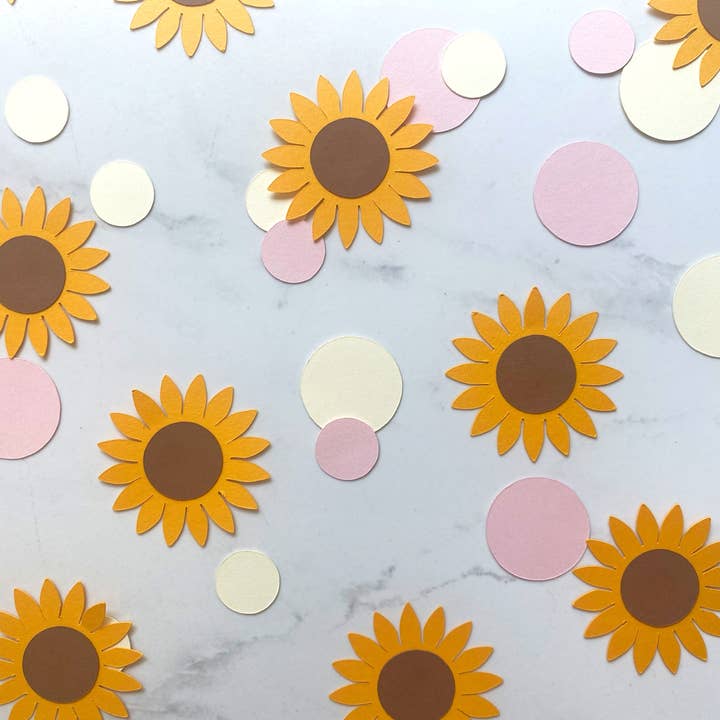 Sunflower Theme Confetti, Fall Party Supplies for wholesale by The Confetti Mixer