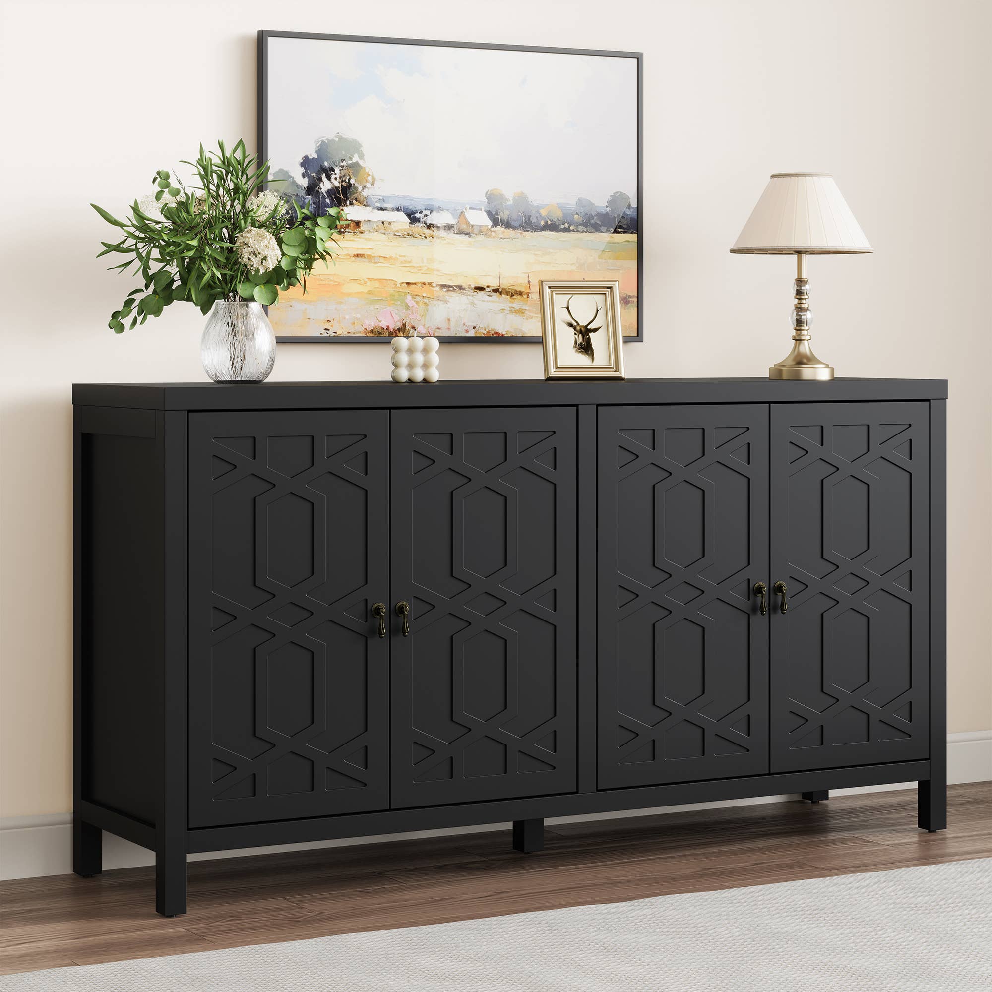 Heynemo - Wholesale Cabinet - Sideboard Buffet Cabinet with Storage, 60'' Storage Cabinet1