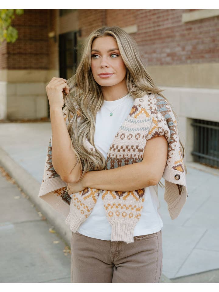 Kaki Cardigan à col en V avec boutons Lone Star en vente sur Faire5