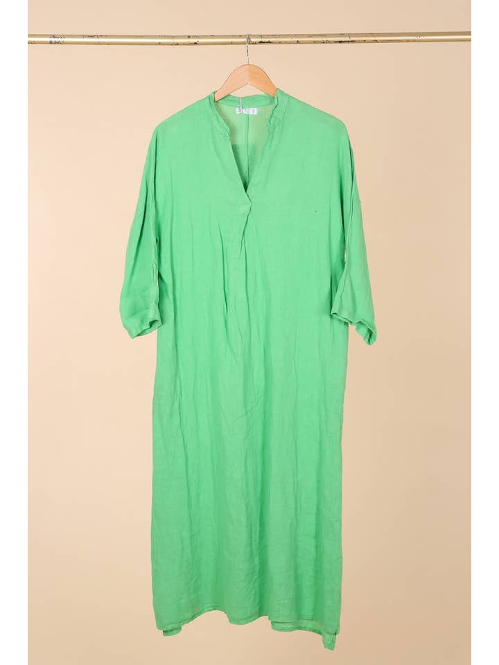 la maison des fibres naturelles – wholesale Klänning - Dam – Lång klänning med tunisisk krage 29340 i 100 % linne16