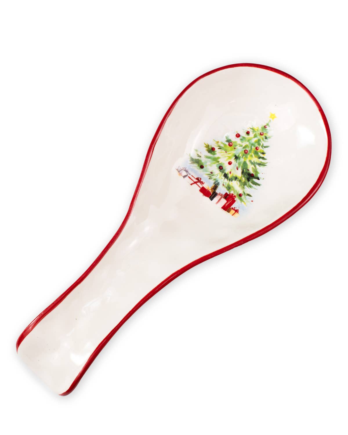 The Royal Standard - Wholesale Spoon Rest - Gloria Tree Spoon Rest   White/Multi   4x9.51