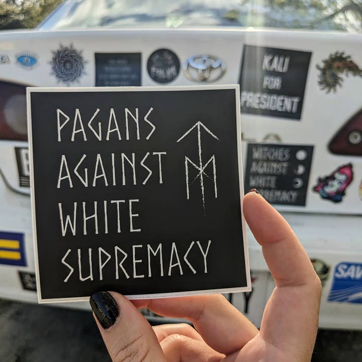 Fendywitch Designs - Wholesale Sticker - Pagans Against White Supremacy Vinyl Sticker1
