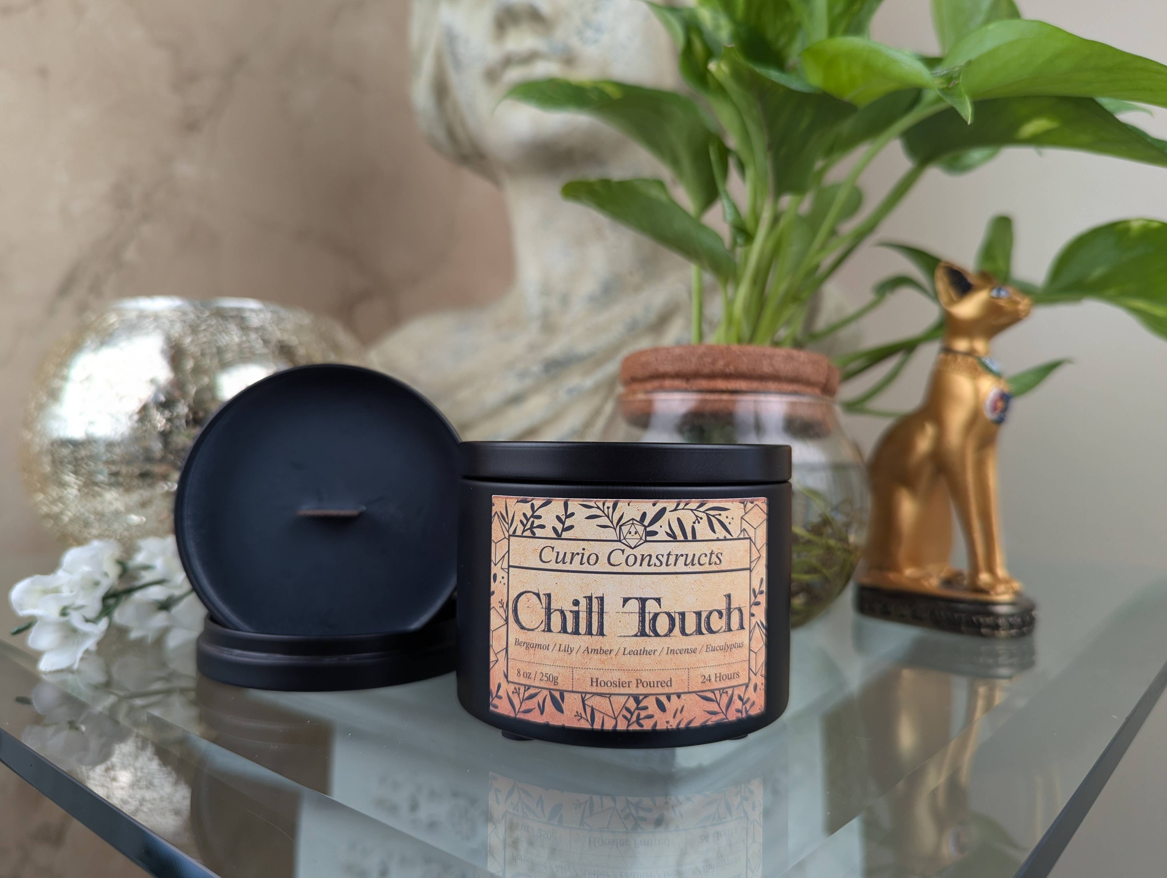 Curio Constructs - Wholesale Jar/Filled Candle - Chill Touch | Fantasy Soy Wax Wood Wick Candle2