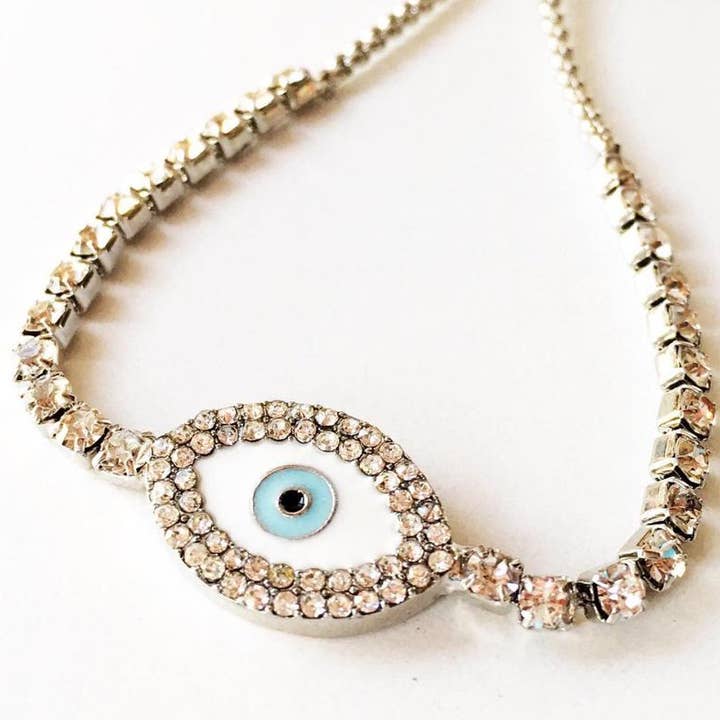 Cz Evil Eye Bracelet, Adjustable Evil Eye Bracelet, Zircon Charm for wholesale by Evileyefavor