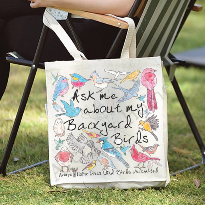 Custom Wild Birds Unlimited Ask me about my Birds Tote Bag for wholesale by Avery's Home