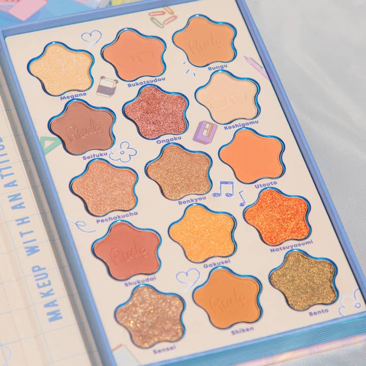 Rude Cosmetics - Wholesale Eyeshadow Palette - Chibi Manga Collection Palette - A Day in Attitude Academia
