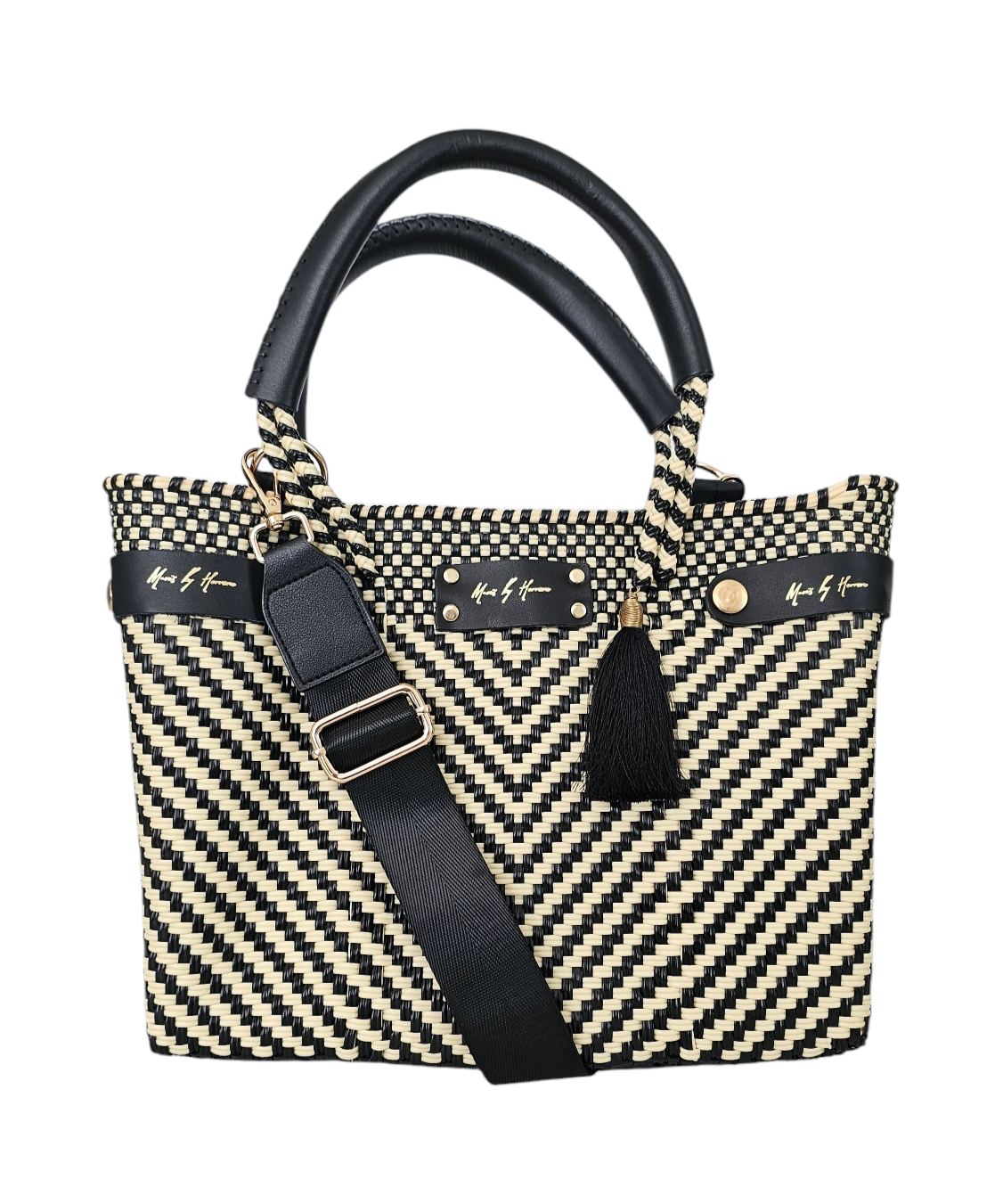 MAVIS BY HERRERA - Wholesale Crossbody Bag - Women's - Mini Less Pollution Convertible Crossbody Bag - Ivory Black Luxe2