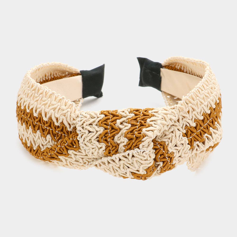 Sensibling Corp. - Wholesale Fashion Headband - Women's - Zigzag Chevron Burnout Knot Headband0