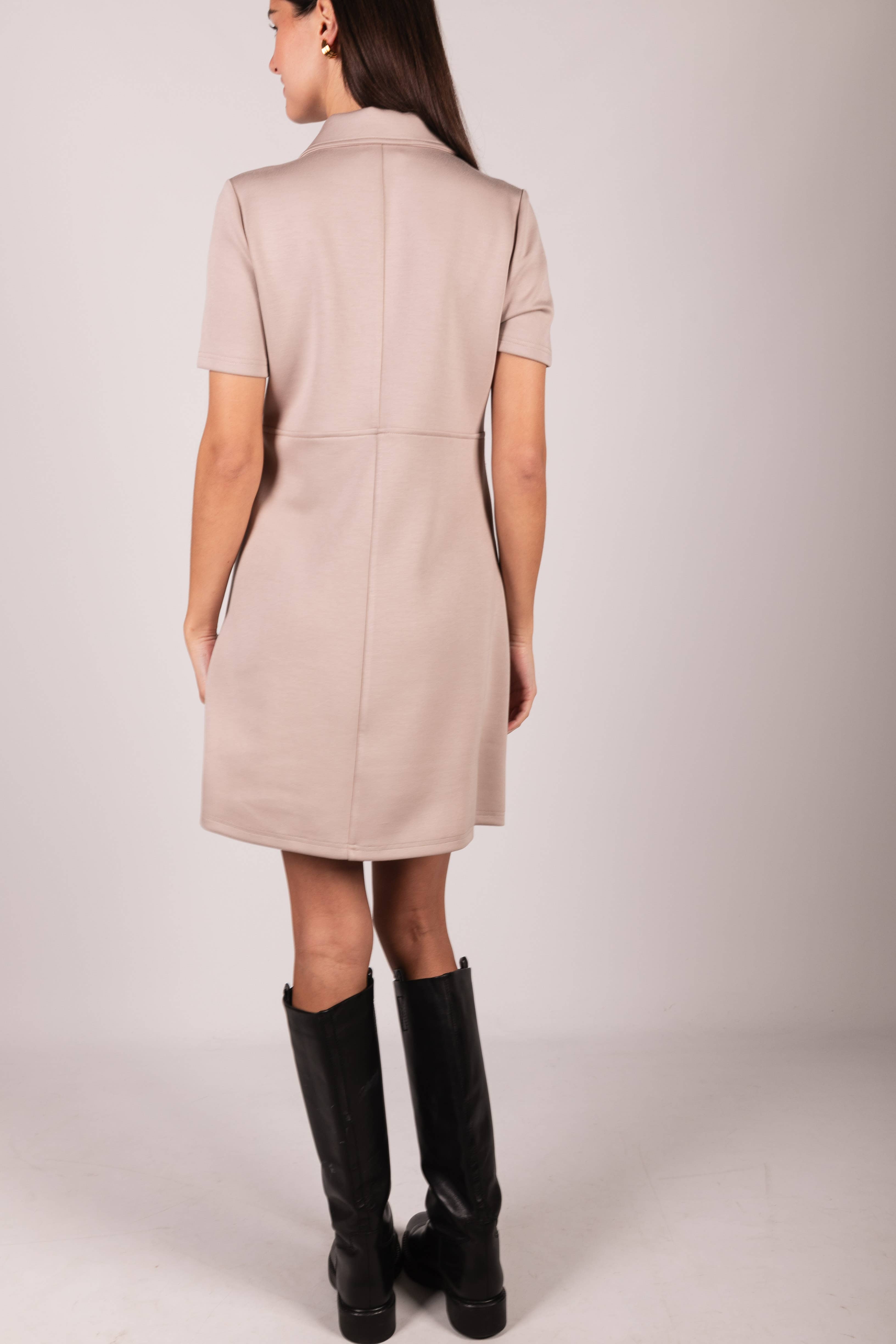 P. CILL - Wholesale Dress - Women's - P. CILL Butter Modal Quarter Zip Short Sleeve Dress26