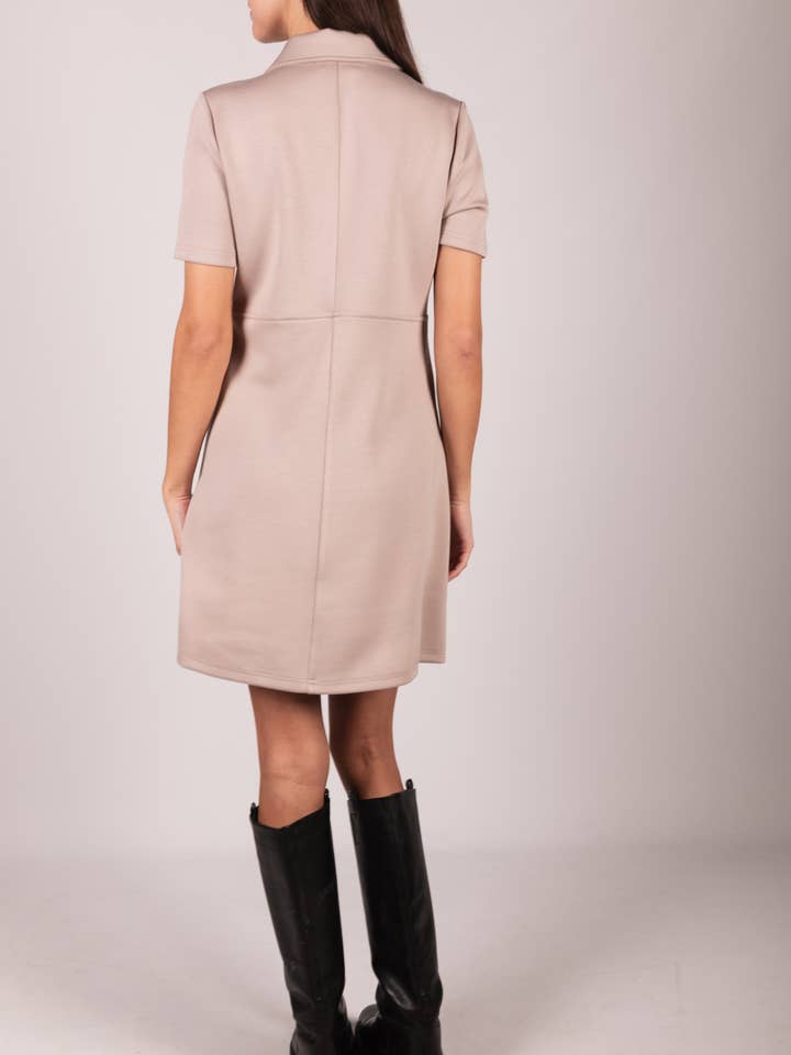 P. CILL - Wholesale Dress - Women's - P. CILL Butter Modal Quarter Zip Short Sleeve Dress26