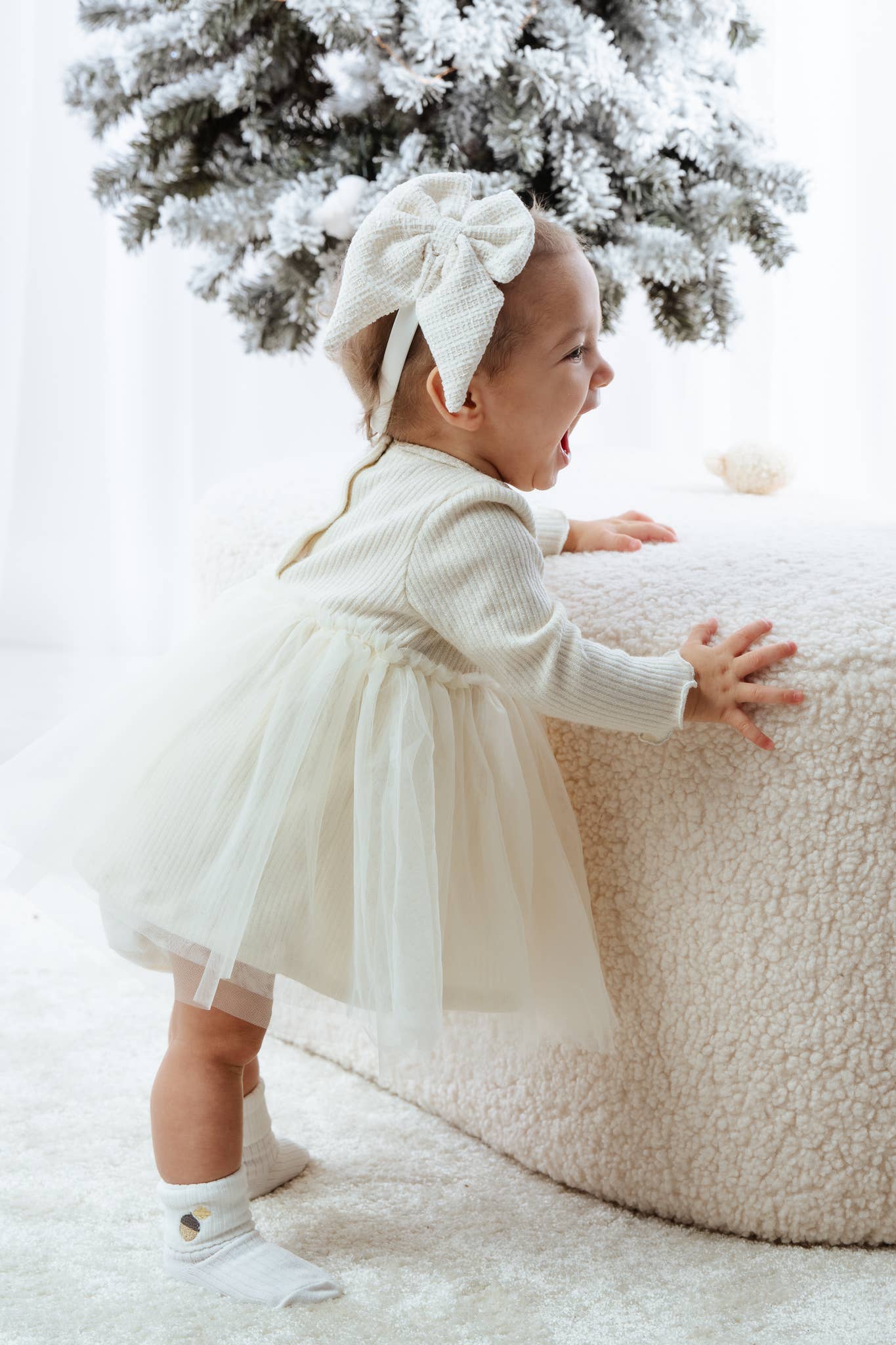 Ecru Klänning med tyll Beyza för wholesale på Faire3