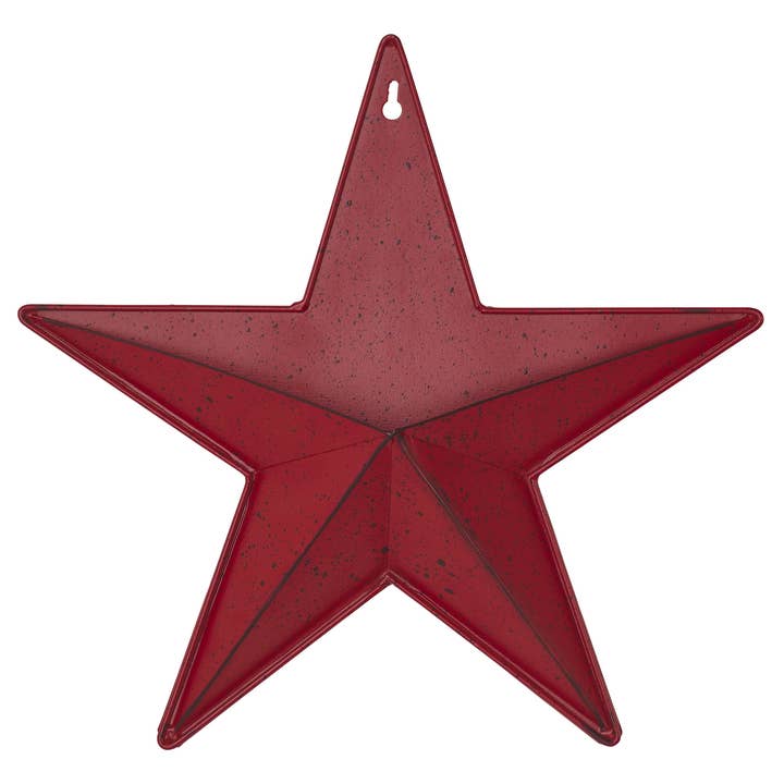 VHC Brands - Wholesale Wall Accent - Metal Star Speckled w/ Pocket Burgundy Distressed 12x12