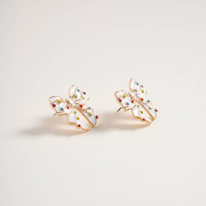 Designature New York - Wholesale Knopjes/oorstekers - Kerstmis Lint Kleurrijke Strass Oorstekers10