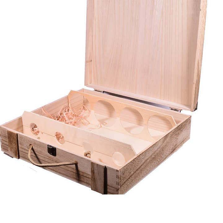 Wooden Wine Box for 4 Bottles for wholesale by giftland