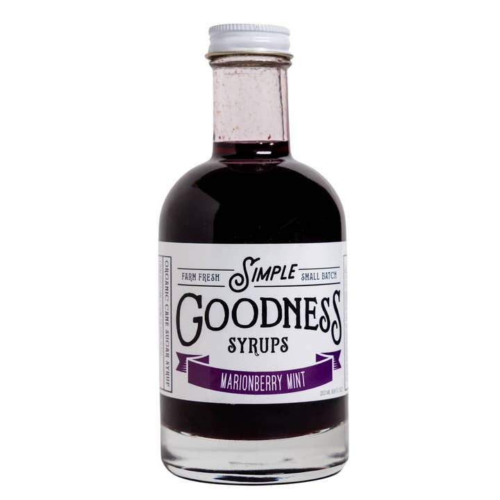 Marionberry Mint Syrup for wholesale by Simple Goodness Sisters