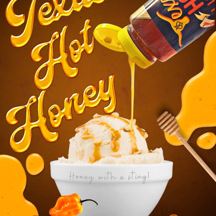 Texas Hot Honey – Engroshandel Hot sauce – Texas Hot Honey, KILLER BEE, EKSTRA STÆRK! 12oz Flaske (Kasse med 9)