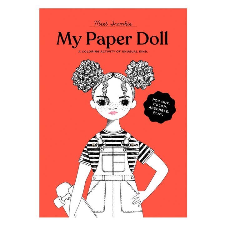 Of Unusual Kind - Wholesale DIY Craft Kit - Kids - FRANKIE COLORING PAPER DOLL KIT