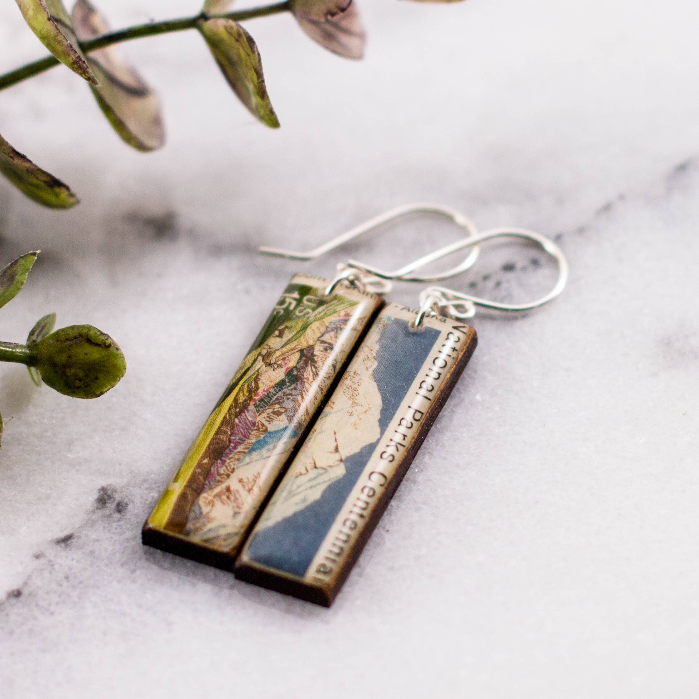 No Man's Land – Engroshandel Hængeøreringe og creoløreringe – Mount McKinley National Park Vintage Porto stempel øreringe1