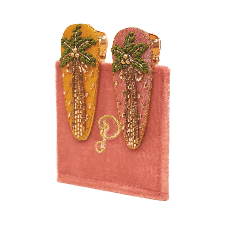 Powder Design inc - US - Wholesale Hair Clip - Women's - Jewelled Hair Clips (Set of 2) - Palm Trees