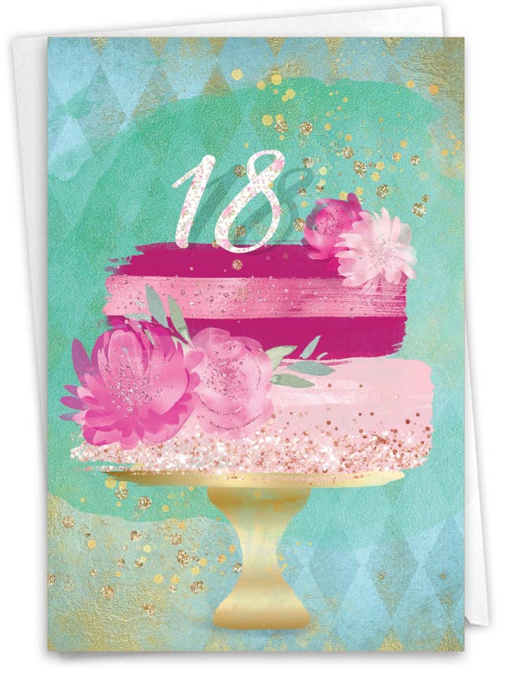 Fødselsdagskort - Nummerkage 18 (1 kort) for engroshandel hos NobleWorks