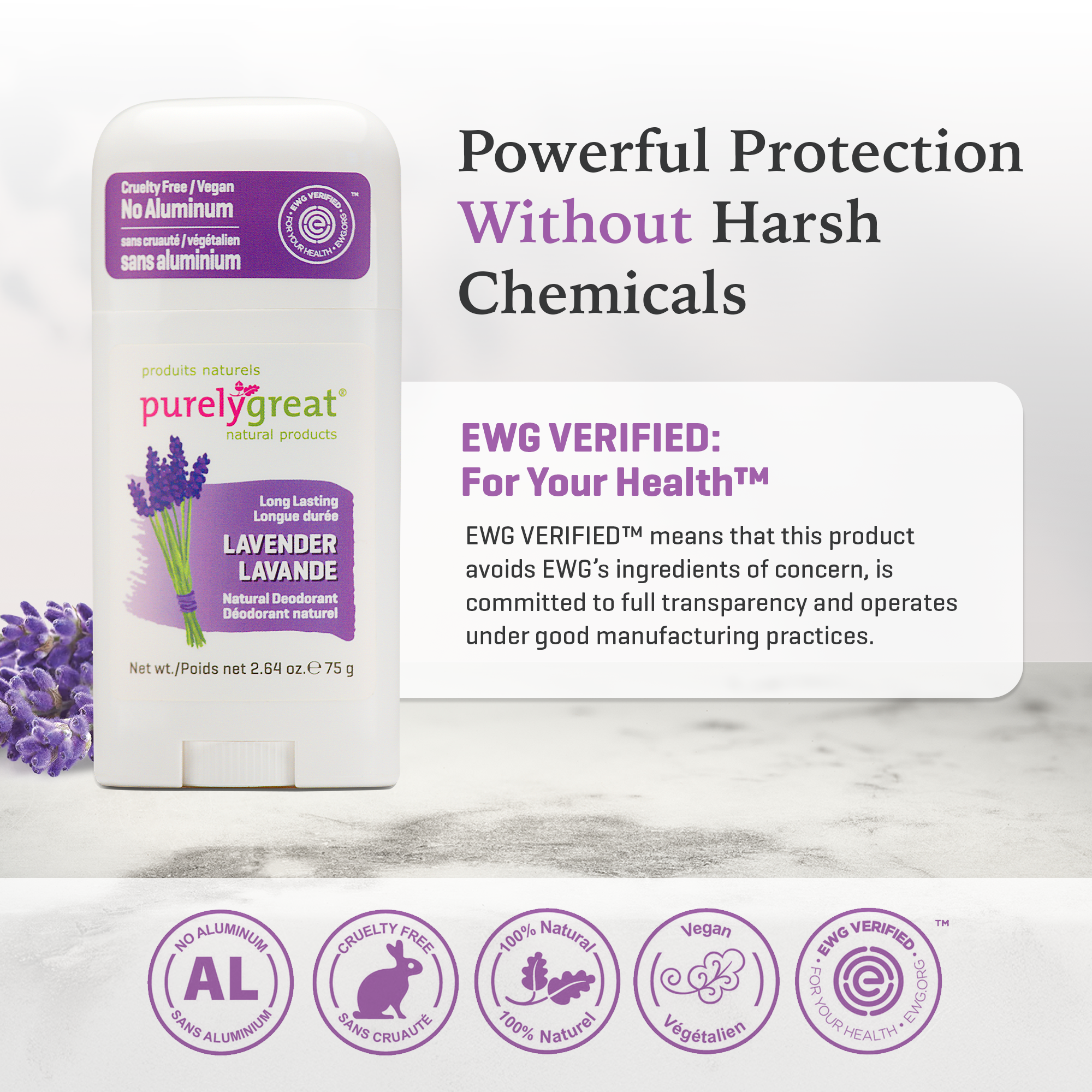 Purelygreat Natural Deodorants - Wholesale Deodorant - Unisex - Purelygreat Stick Deodorant - Lavender4