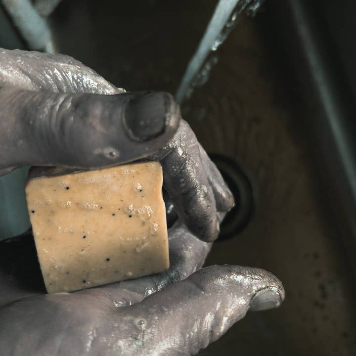 The Ash House Soap Studio - Wholesale Bar Soap - Mechanic’s Orange with Pumice & Tea Tree Handcrafted Soap