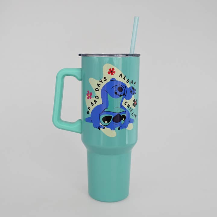 Silver Buffalo - Wholesale Insulated Mug/Tumbler - Lilo and Stitch 40oz Stainless Steel Tumbler w/ Handle3